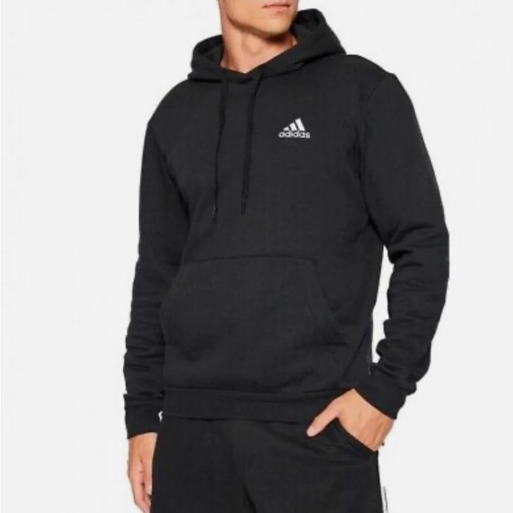 Adidas Essential Feel Cozy Men’s Black Fleece Pullover Hoodie